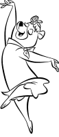 A coloring page of yogi bear